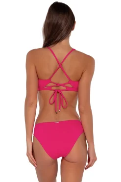 Wire-Free|Bikini Tops<Sunsets Begonia Sandbar Rib Brandi Bralette Top