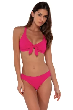 Wire-Free|Bikini Tops<Sunsets Begonia Sandbar Rib Brandi Bralette Top