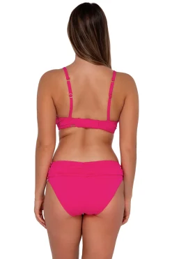 Plus Size|Underwire<Sunsets Begonia Sandbar Rib Kauai Keyhole Top