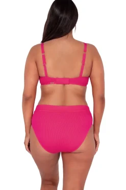 Plus Size|Underwire<Sunsets Begonia Sandbar Rib Kauai Keyhole Top