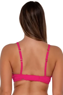 Plus Size|Underwire<Sunsets Begonia Sandbar Rib Kauai Keyhole Top