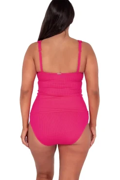 Plus Size|Underwire<Sunsets Begonia Sandbar Rib Elsie Tankini Top