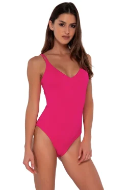 Classic<Sunsets Begonia Sandbar Rib Veronica One Piece
