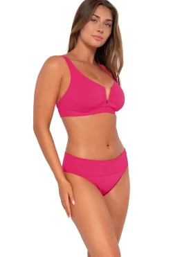 Plus Size|Underwire<Sunsets Begonia Sandbar Rib Vienna V-Wire Top
