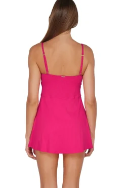 Swim Dress<Sunsets Begonia Sandbar Rib Naomi Swim Dress One Piece