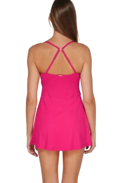 Swim Dress<Sunsets Begonia Sandbar Rib Naomi Swim Dress One Piece