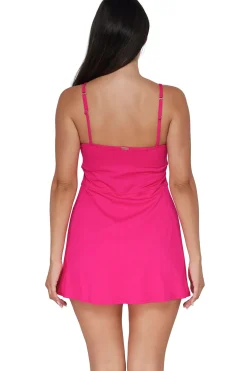 Swim Dress<Sunsets Begonia Sandbar Rib Naomi Swim Dress One Piece