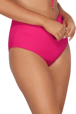 Plus Size|High-Waist<Sunsets Begonia Sandbar Rib Capri High Waist Bottom