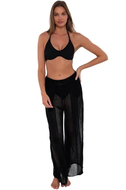 Cover-Ups<Sunsets Black Breezy Beach Pant