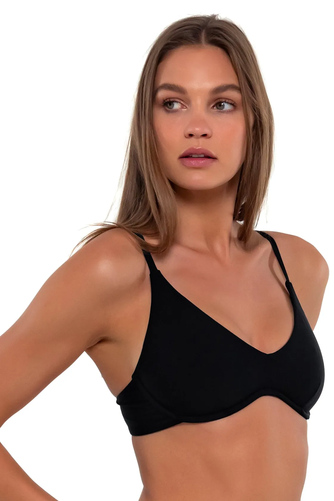 Underwire|Bikini Tops<Sunsets Black Brooke U-Wire Top