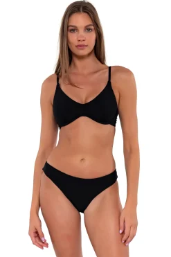 Low-Rise|Bikini Bottoms<Sunsets Black Collins Hipster Bottom