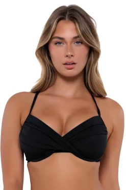 Plus Size|Underwire<Sunsets Black Crossroads Underwire Top