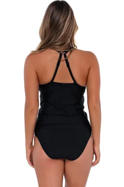 Plus Size|Bra-Sized<Sunsets Black Elsie Tankini Top