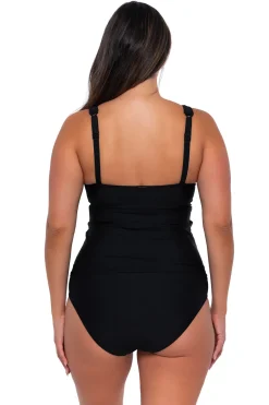 Plus Size|Bra-Sized<Sunsets Black Elsie Tankini Top