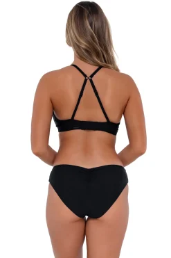 Plus Size|Bra-Sized<Sunsets Black Kauai Keyhole Top