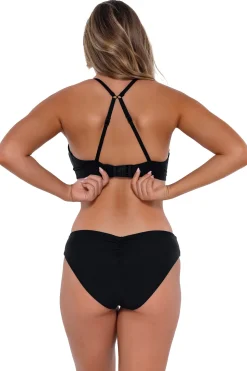 Plus Size|Bra-Sized<Sunsets Black Kauai Keyhole Top