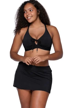 Plus Size|Bra-Sized<Sunsets Black Kauai Keyhole Top