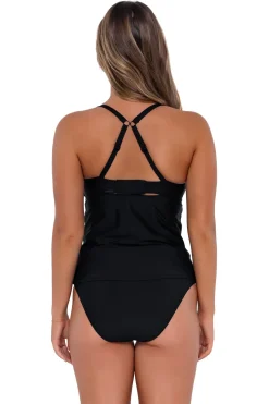 Plus Size|Bra-Sized<Sunsets Black Maeve Tankini Top