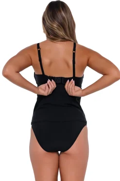 Plus Size|Bra-Sized<Sunsets Black Maeve Tankini Top