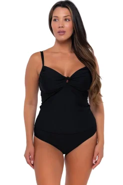 Plus Size|Bra-Sized<Sunsets Black Maeve Tankini Top