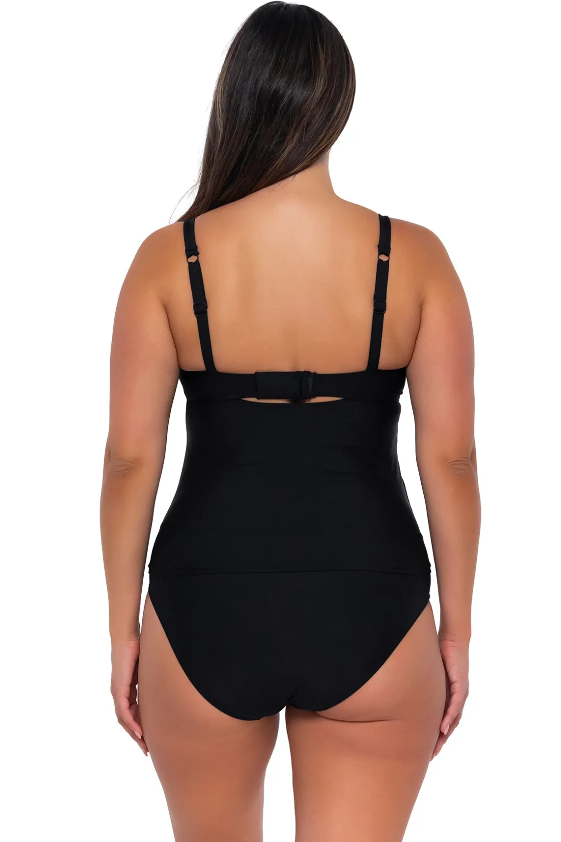Plus Size|Bra-Sized<Sunsets Black Maeve Tankini Top
