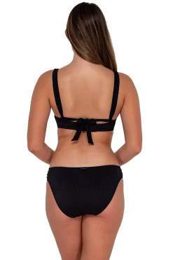 Low-Rise|Bikini Bottoms<Sunsets Black Seagrass Texture Audra Hipster Bottom