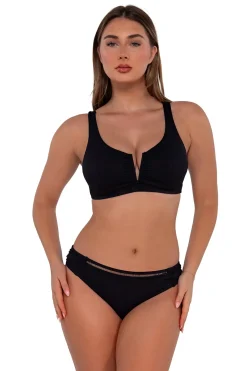 Low-Rise|Bikini Bottoms<Sunsets Black Seagrass Texture Audra Hipster Bottom