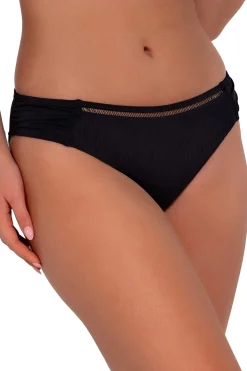 Low-Rise|Bikini Bottoms<Sunsets Black Seagrass Texture Audra Hipster Bottom