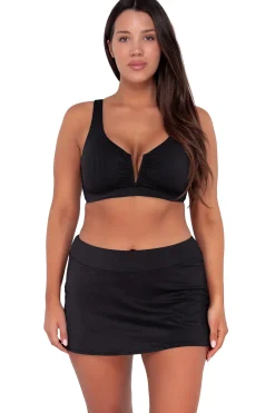 Plus Size|Underwire<Sunsets Black Seagrass Texture Vienna V-Wire Top