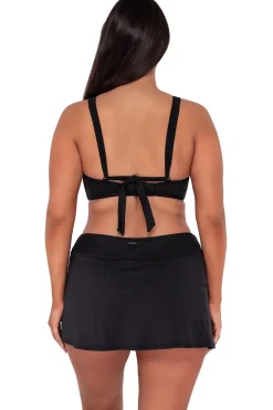 Plus Size|Underwire<Sunsets Black Seagrass Texture Vienna V-Wire Top