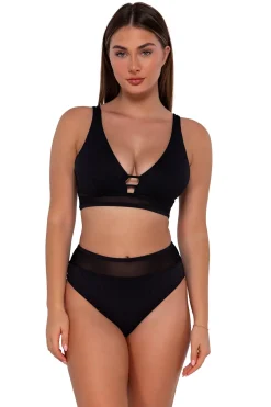 Plus Size|Underwire<Sunsets Black Seagrass Texture Danica Top