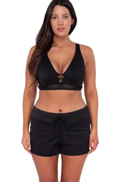 Plus Size|Underwire<Sunsets Black Seagrass Texture Danica Top