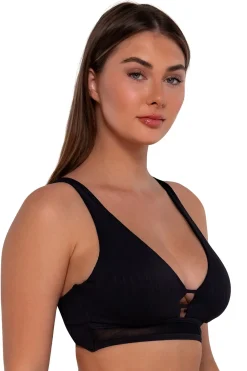 Plus Size|Underwire<Sunsets Black Seagrass Texture Danica Top