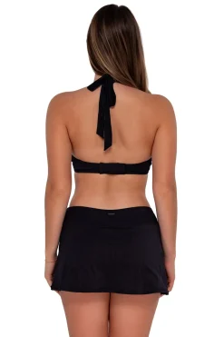 Plus Size<Sunsets Black Seagrass Texture Sporty Swim Skirt