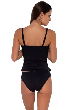 Wire-Free|Tankinis<Sunsets Black Seagrass Texture Simone Tankini Top