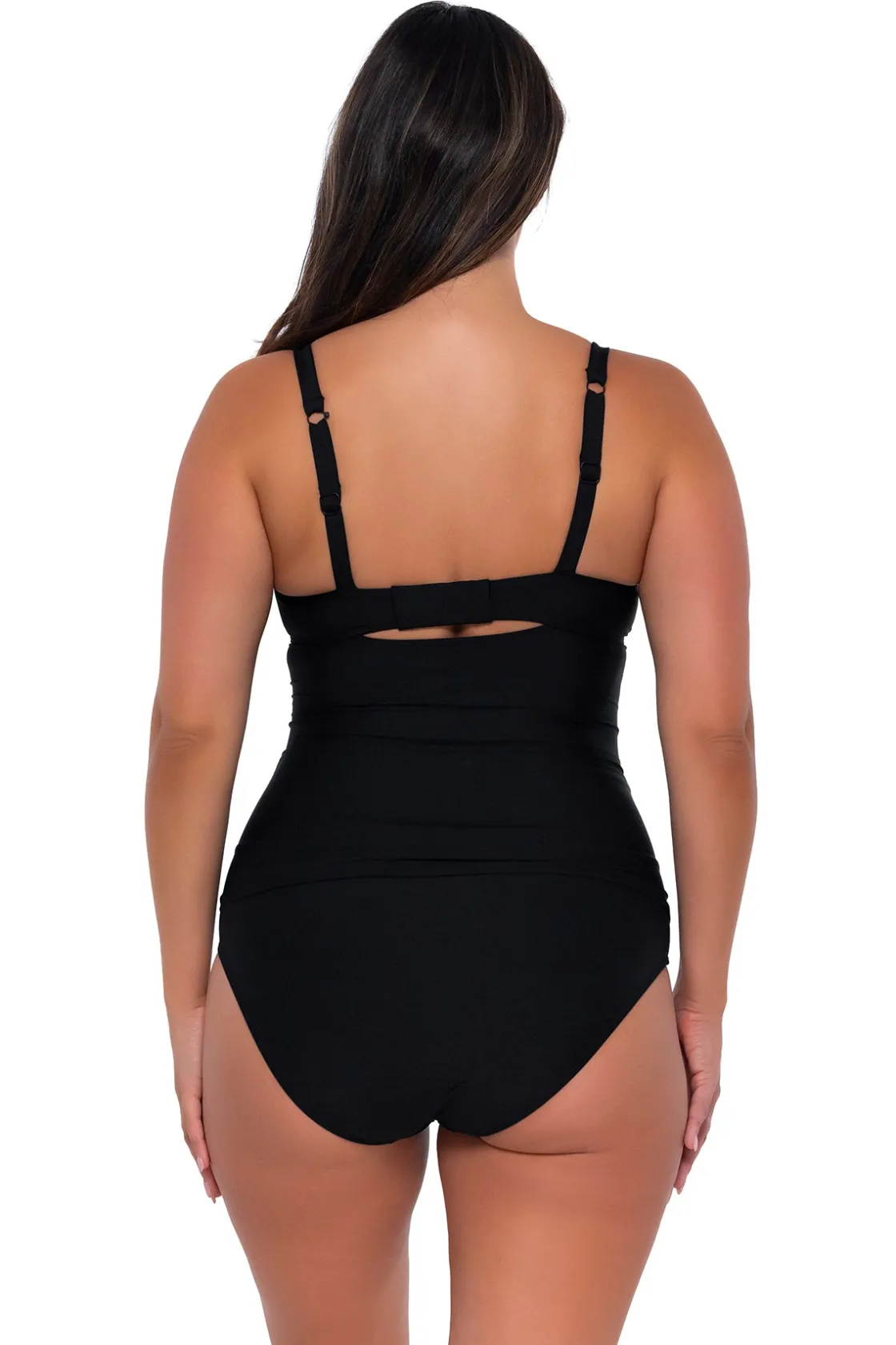 Plus Size|Bra-Sized<Sunsets Black Serena Tankini Top