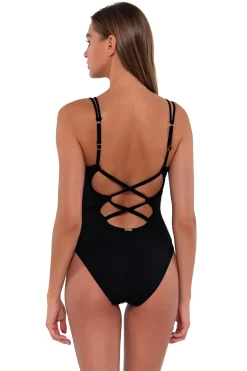 Classic<Sunsets Black Veronica One Piece