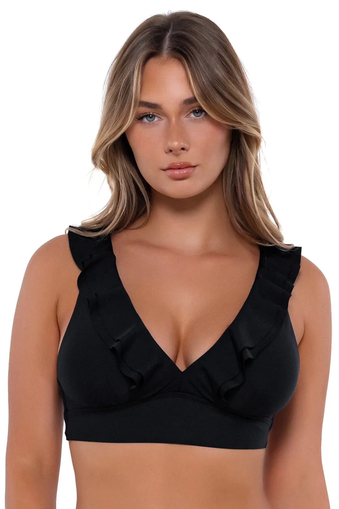 Plus Size|Bra-Sized<Sunsets Black Willa Wireless Top