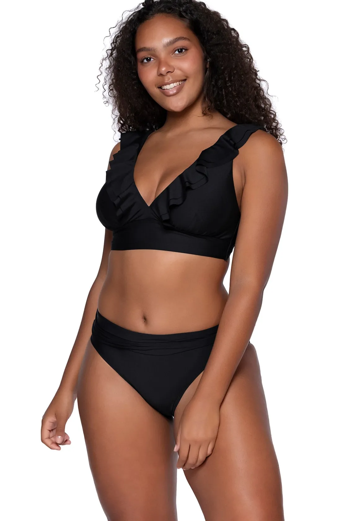 Plus Size|Bra-Sized<Sunsets Black Willa Wireless Top
