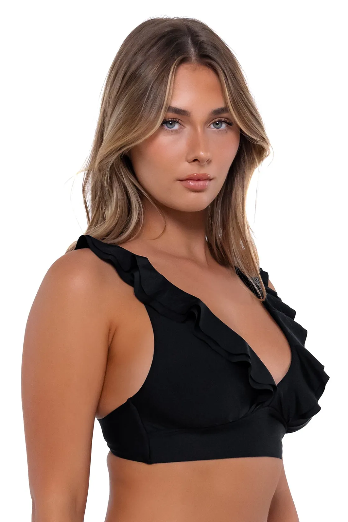 Plus Size|Bra-Sized<Sunsets Black Willa Wireless Top