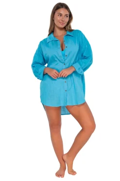 Cover-Ups<Sunsets Blue Bliss Delilah Shirt