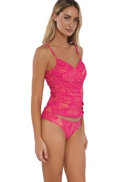 Wire-Free|Tankinis<Sunsets Blushing Palms Sandbar Rib Simone Tankini Top