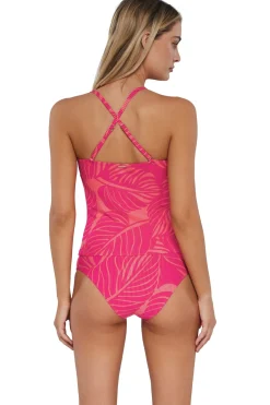 Wire-Free|Tankinis<Sunsets Blushing Palms Sandbar Rib Simone Tankini Top