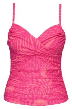 Wire-Free|Tankinis<Sunsets Blushing Palms Sandbar Rib Simone Tankini Top