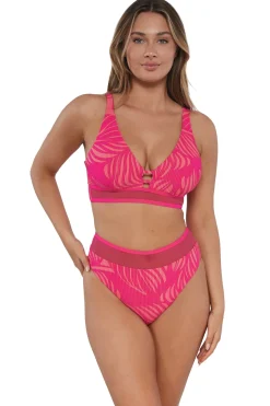 Plus Size|Underwire<Sunsets Blushing Palms Sandbar Rib Danica Top