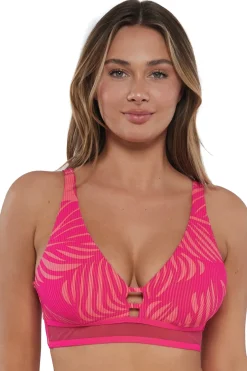 Plus Size|Underwire<Sunsets Blushing Palms Sandbar Rib Danica Top