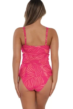 Plus Size|Underwire<Sunsets Blushing Palms Sandbar Rib Taylor Tankini Top