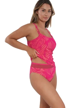Plus Size|Underwire<Sunsets Blushing Palms Sandbar Rib Taylor Tankini Top