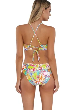 Plus Size|Bikini Bottoms<Sunsets Botanical Bliss Sandbar Rib Unforgettable Bottom