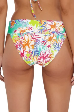Plus Size|High-Waist<Sunsets Botanical Bliss Sandbar Rib Hannah High Waist Bottom